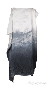 Bottega Veneta Gradient White Blue Grey Silk Dress