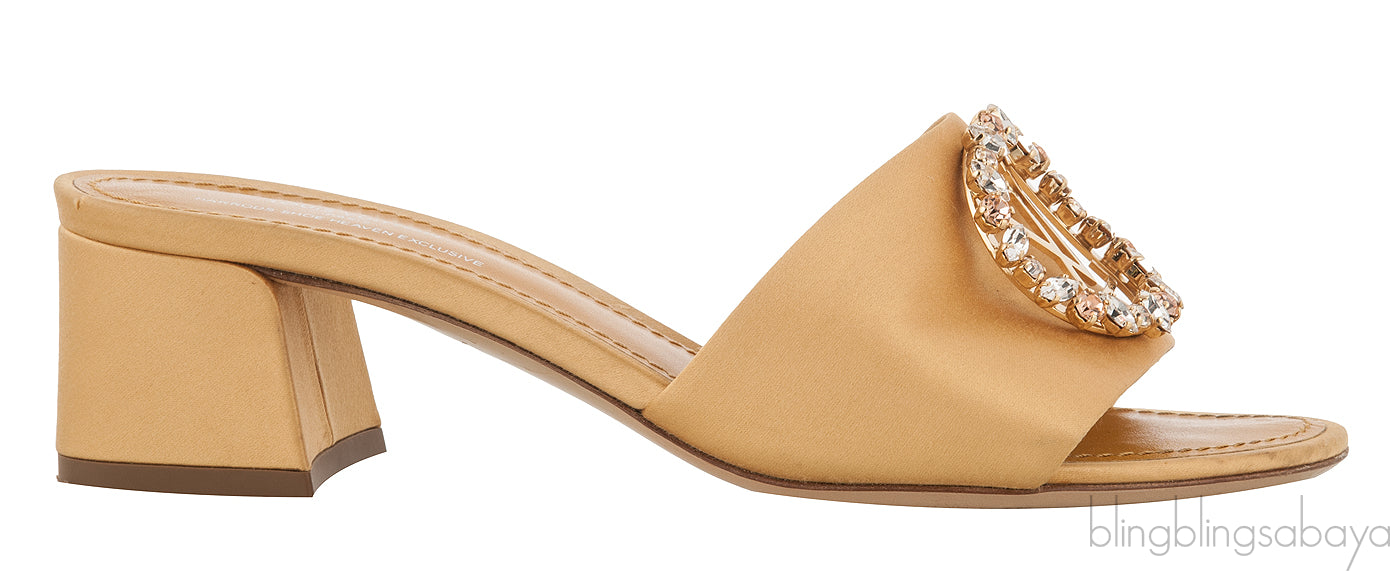 Madeleine Gold Satin Mule