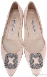 Hangisi Nude Satin Flat