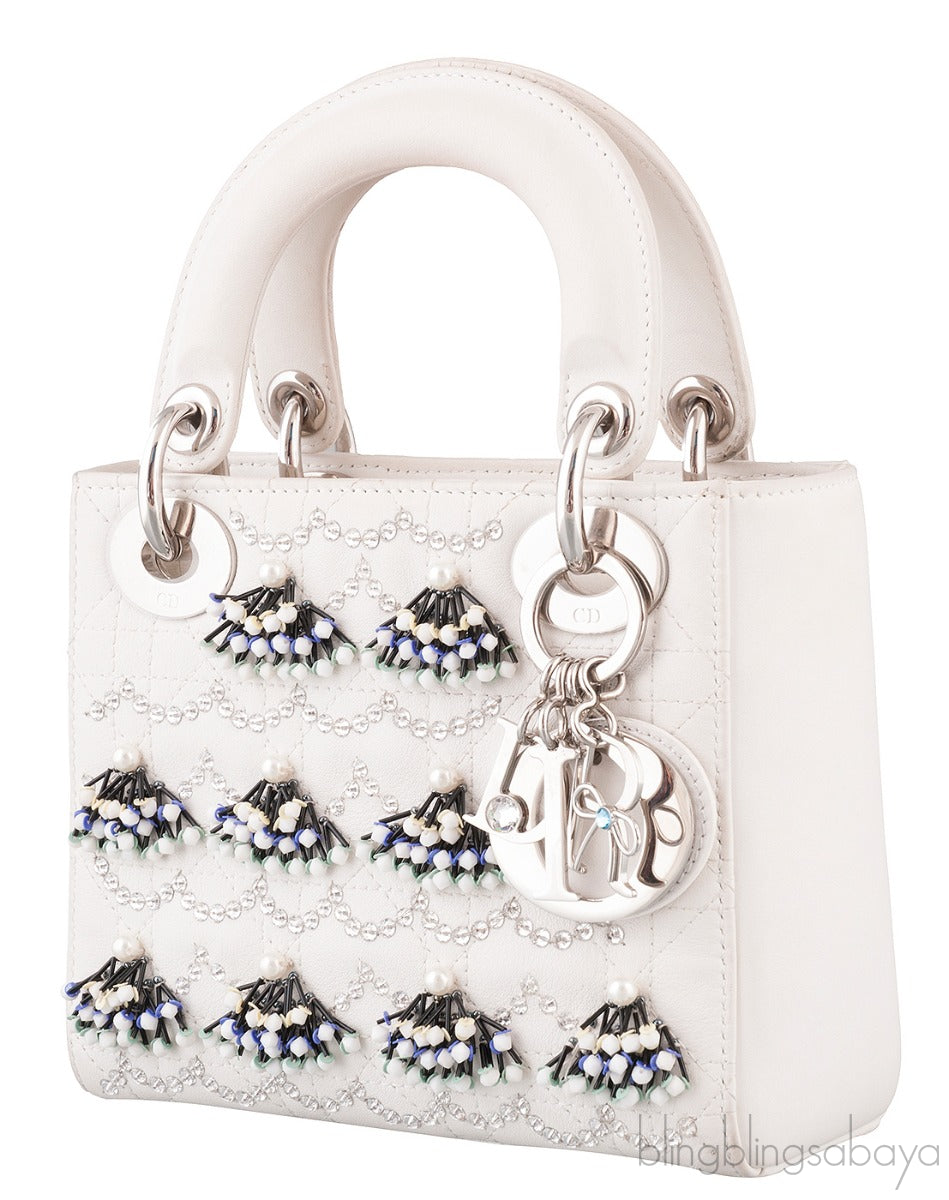 Lady Dior Mini Crystal Bead Embellished Bag