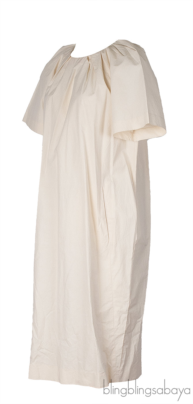 Marni Beige Plain Cotton Midi Dress