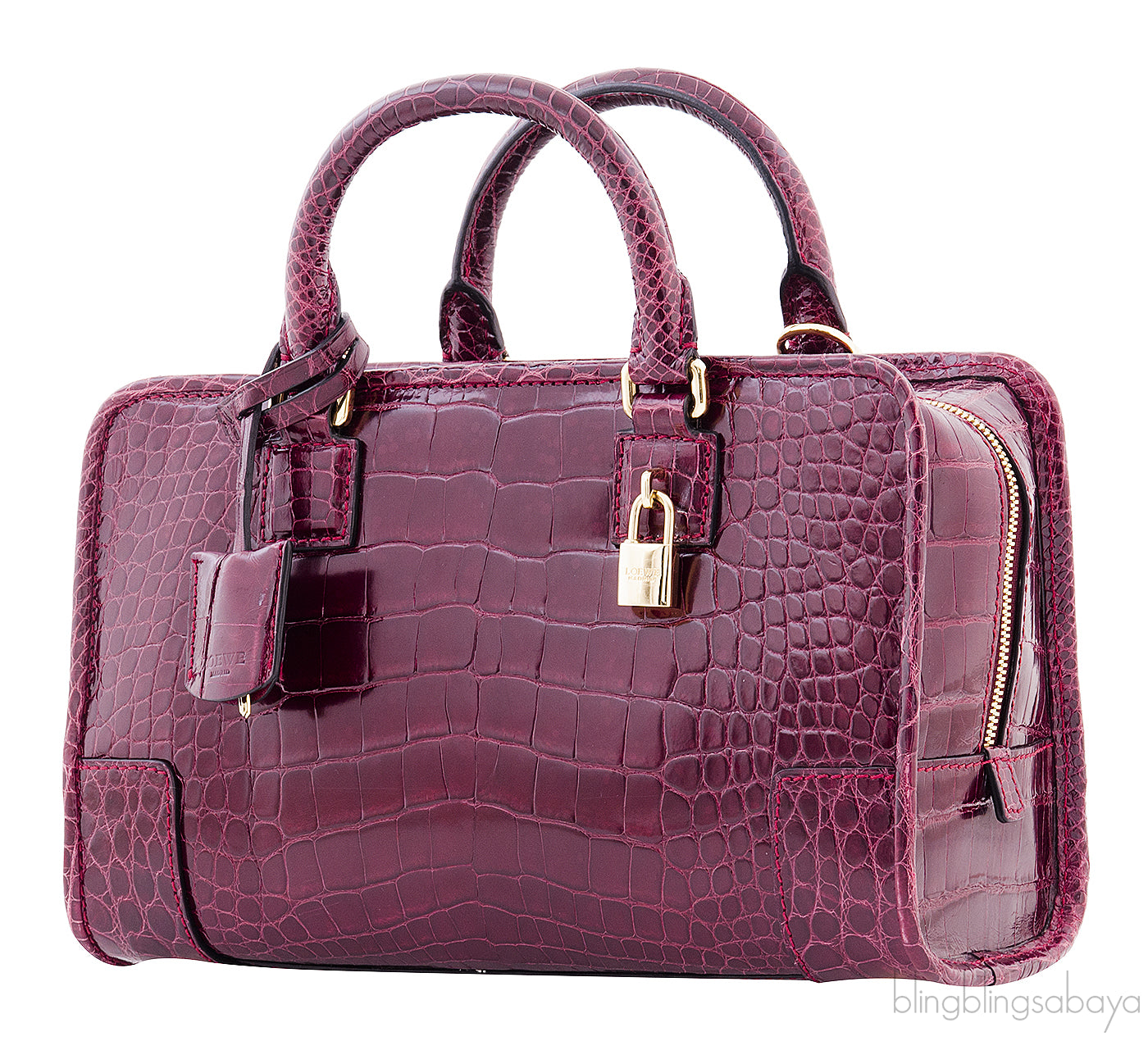 Amazona 23 Bordeaux Crocodile Bag
