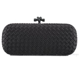 Black Intrecciato Snake Trim Clutch
