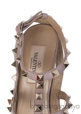 Valentino Garavani Blue Grey Patent Rockstuds Heels