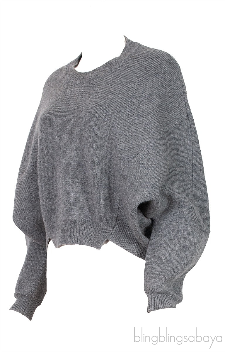 Grey Knitted Wool & Alpaca Sweater