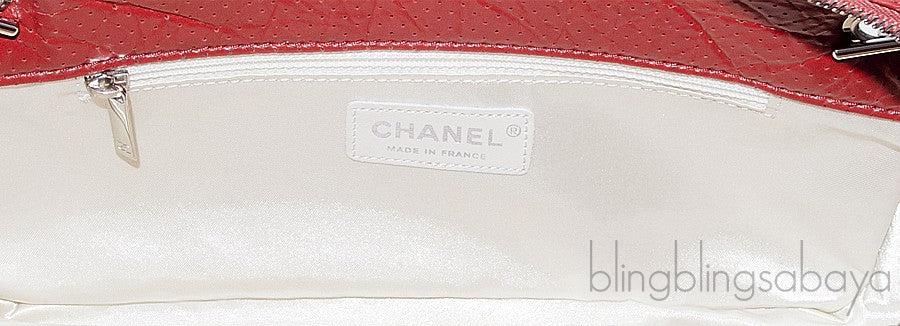 Red Perforated Shoulder Bag
