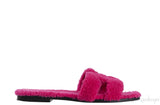 Fuchsia Oran Teddy Bear Sandals