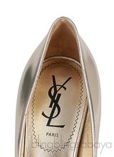 Light Gold Tribtoo Leather Pumps