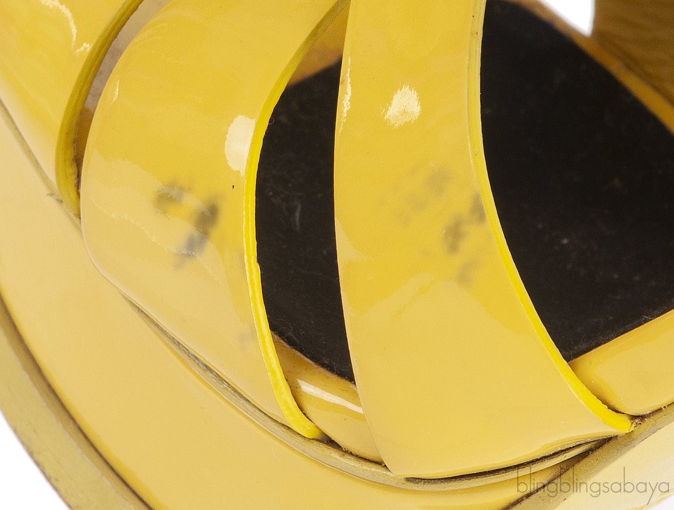 Yves Saint Laurent Patent Yellow Leather Tribute