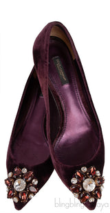 Dark Purple Velvet Mini Kitten Heels