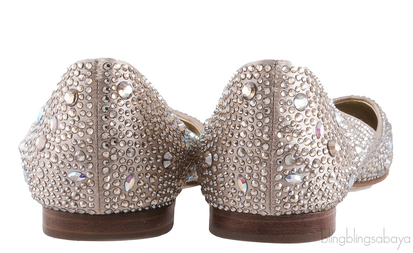Nude Allegra Crystal Ballet Flat