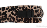 Leopard Print Pony Hair Wide Belt