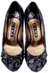 Black Metallic Gold Claire Hoodie Pump