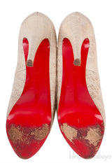 Alabastro Crocodile Peep Toe Pumps