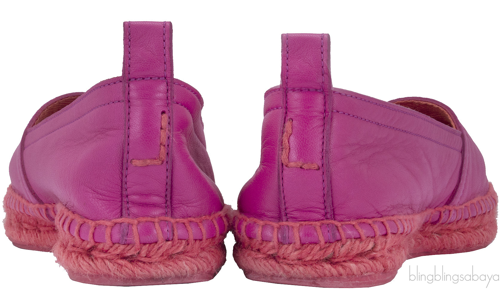 Fuchsia Pink Leather Espadrille