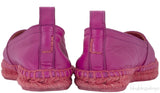 Fuchsia Pink Leather Espadrille