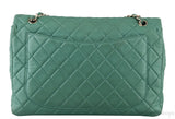 Green Quilted Single Flap Maxi GHW