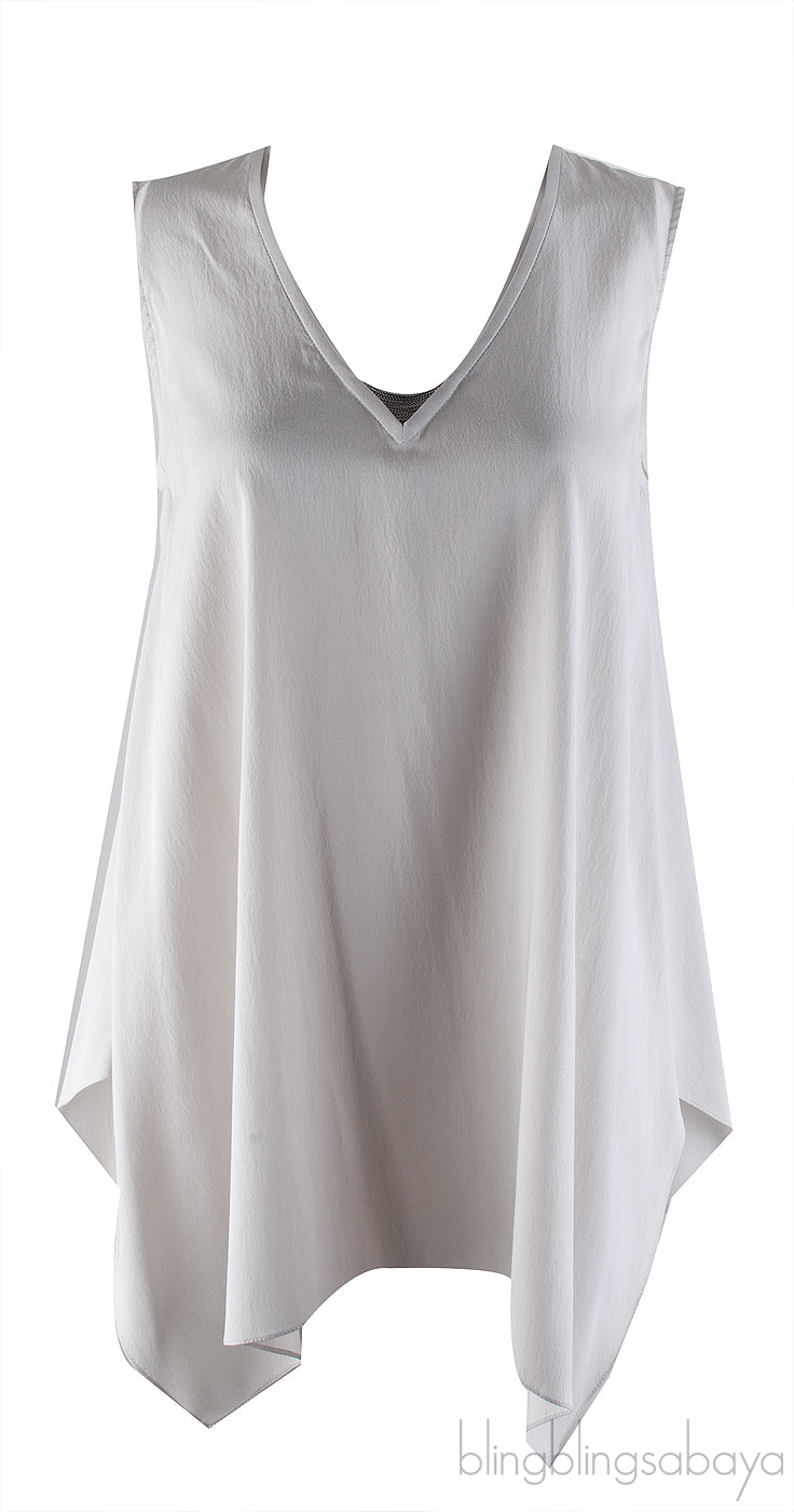 Grey Sleeveless Blouse