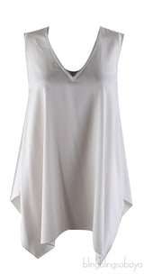 Grey Sleeveless Blouse