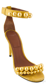 Pearlescent Suede Yellow Sandal