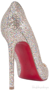 Pigalle Multicolor Gold Glitter Pump