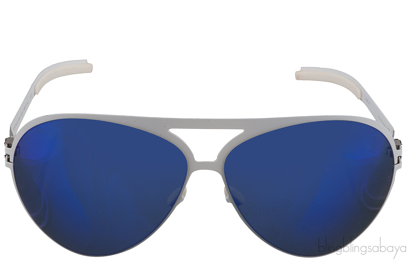 White Blue Mirrored Lens Sunglasses