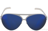 White Blue Mirrored Lens Sunglasses