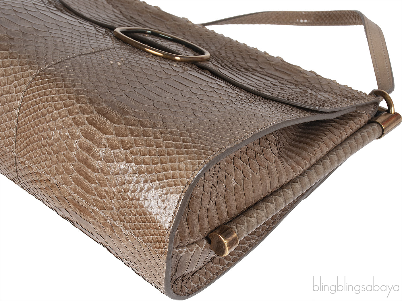 Roger Vivier Greyish Brown Python Shoulder Bag