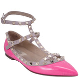Patent Pink Rockstud Flat Ballerina