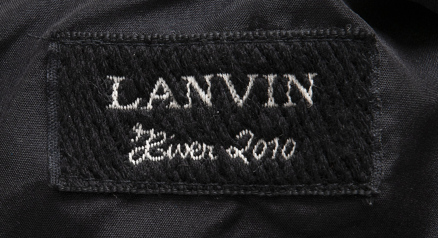 Lanvin Animal Print Long Sleeve Mini Dress