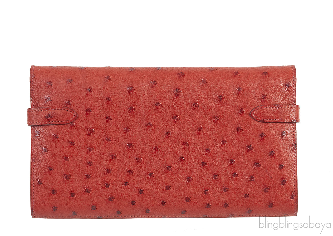 Hermes Kelly Wallet Brick Ostrich Wallet PHW