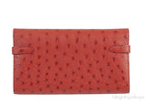 Hermes Kelly Wallet Brick Ostrich Wallet PHW