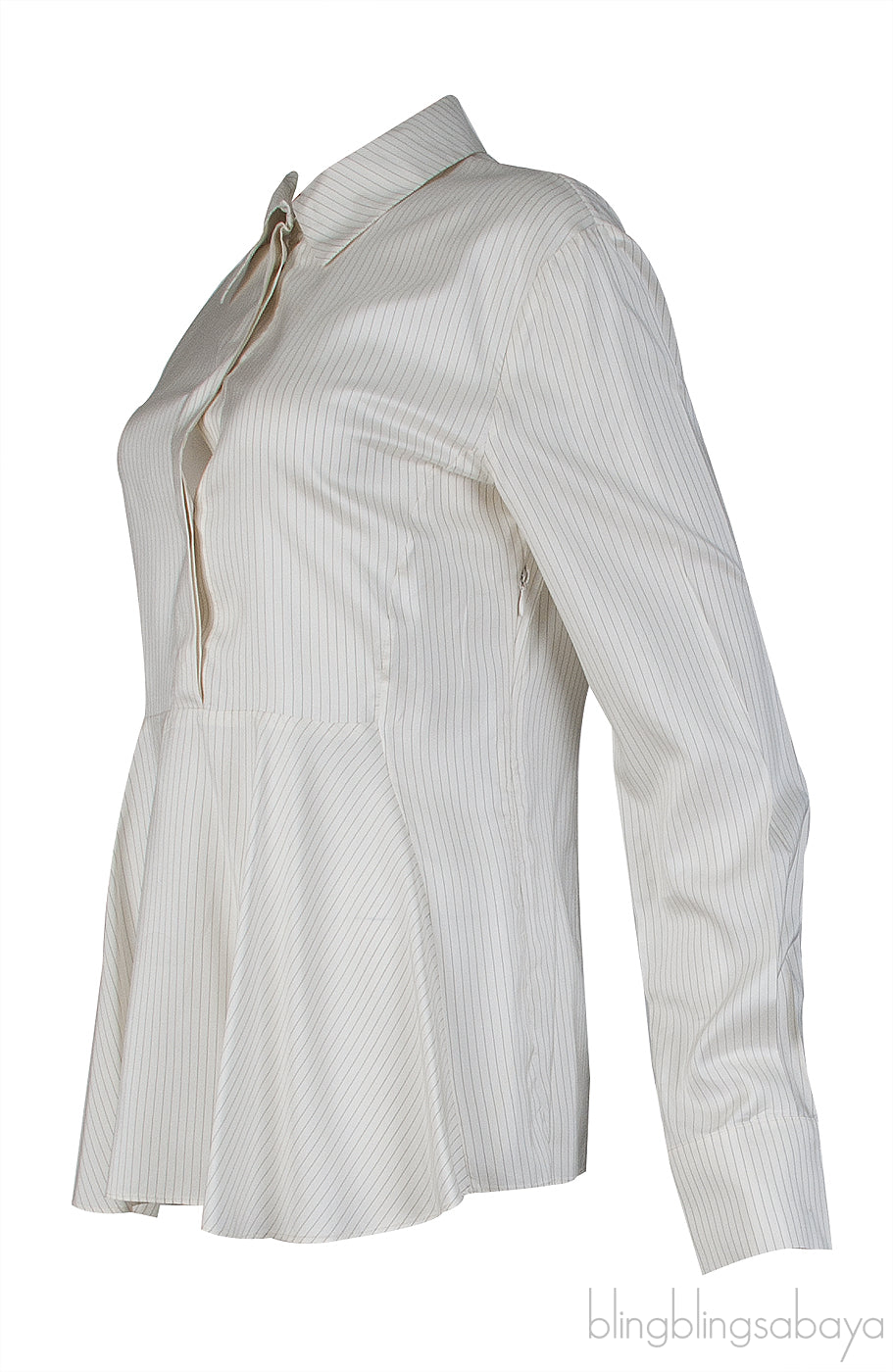 Stripes Peplum Long Sleeve Shirt