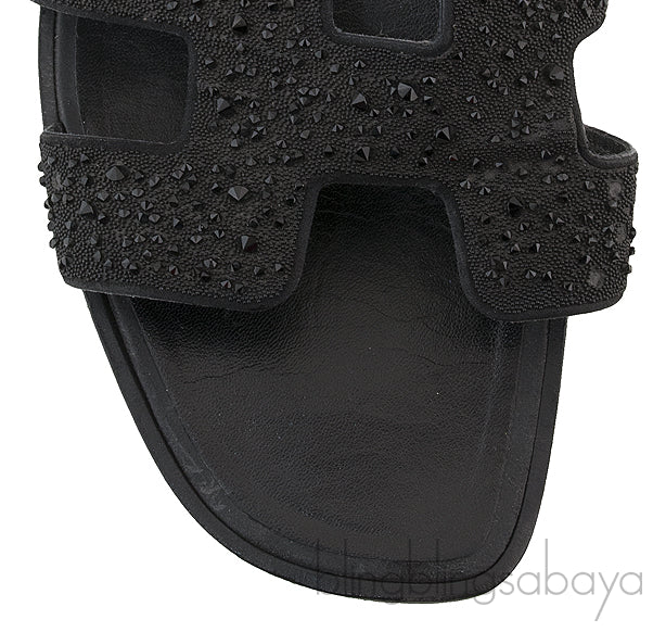 Black Oran Strass Sandals