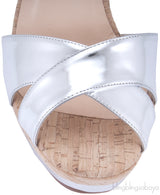 Lafalaise Silver Patent Cork Sandals