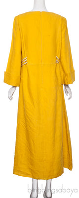 Yellow Hydra Linen Kaftan