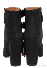 Ulyana Mink Pompom Suede Ankle Boots  39