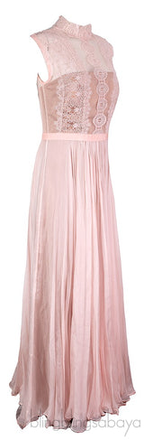 Peach Lace Sleeveless Dress