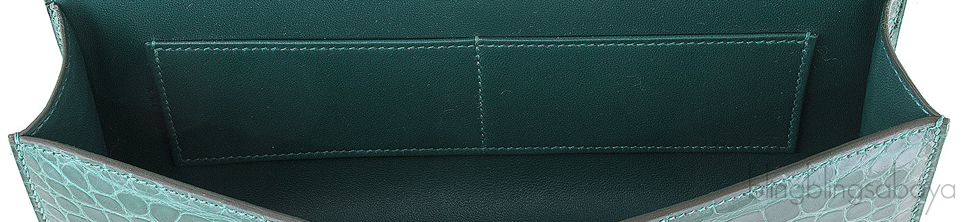 Egee Emerald Crocodile Clutch