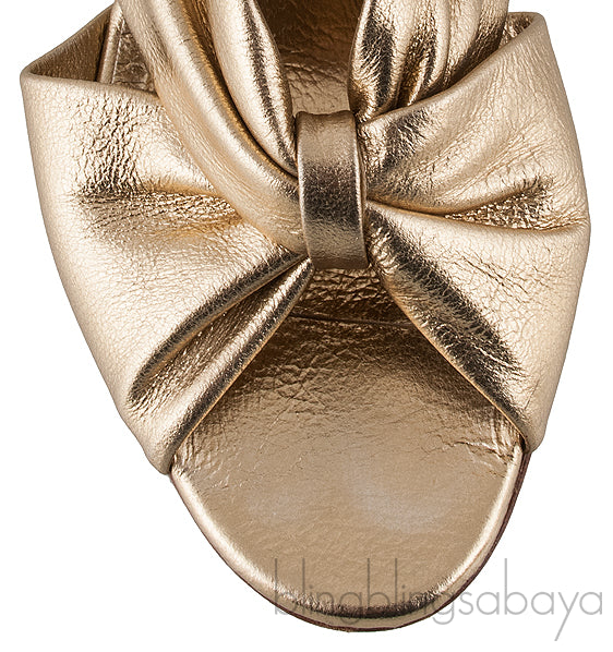 Metallic Gold Glen Leather Mules