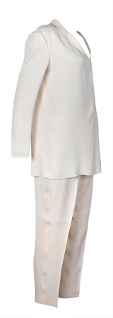 Lanvin Off-whte Long Sleeve Shirt & Belted Trouser