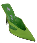 The Attico Green Pointed Satin Mule