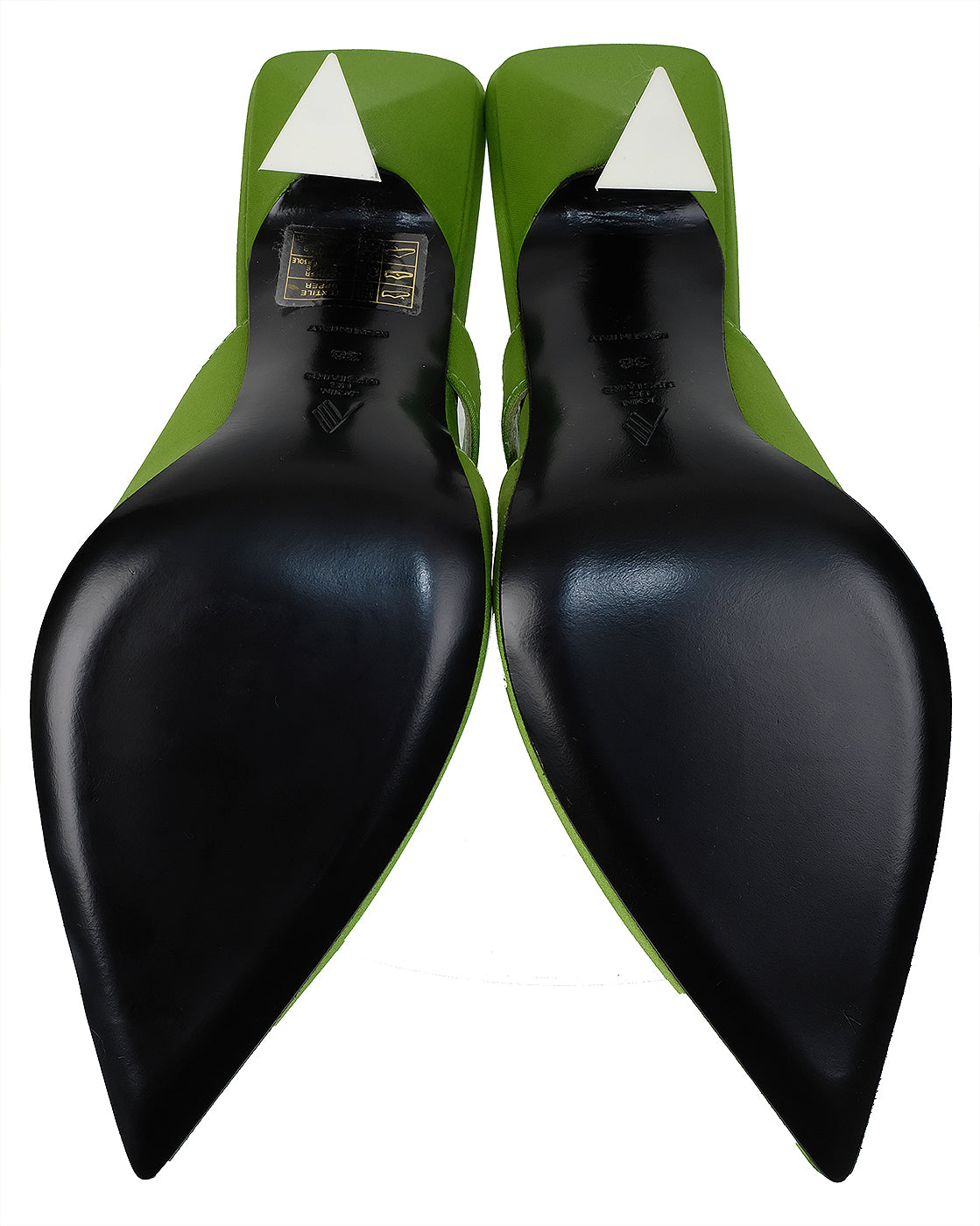 The Attico Green Pointed Satin Mule