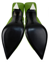 The Attico Green Pointed Satin Mule