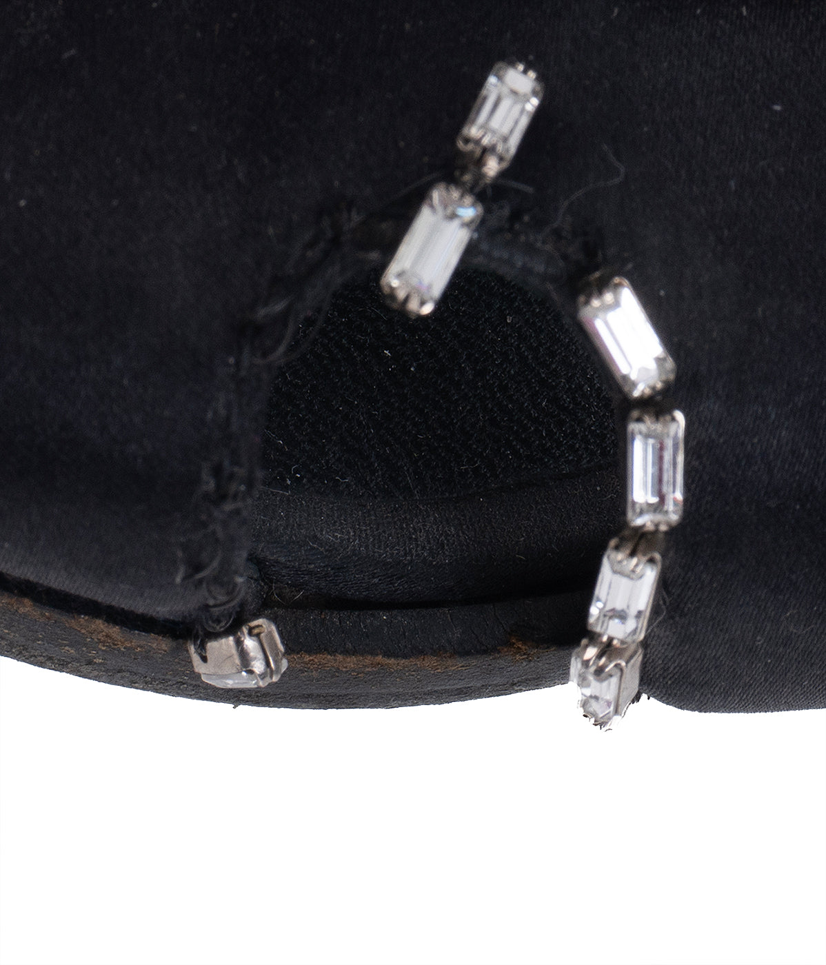 Hermes Black Satin and Crystal Sandals 39