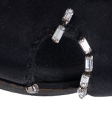 Hermes Black Satin and Crystal Sandals 39