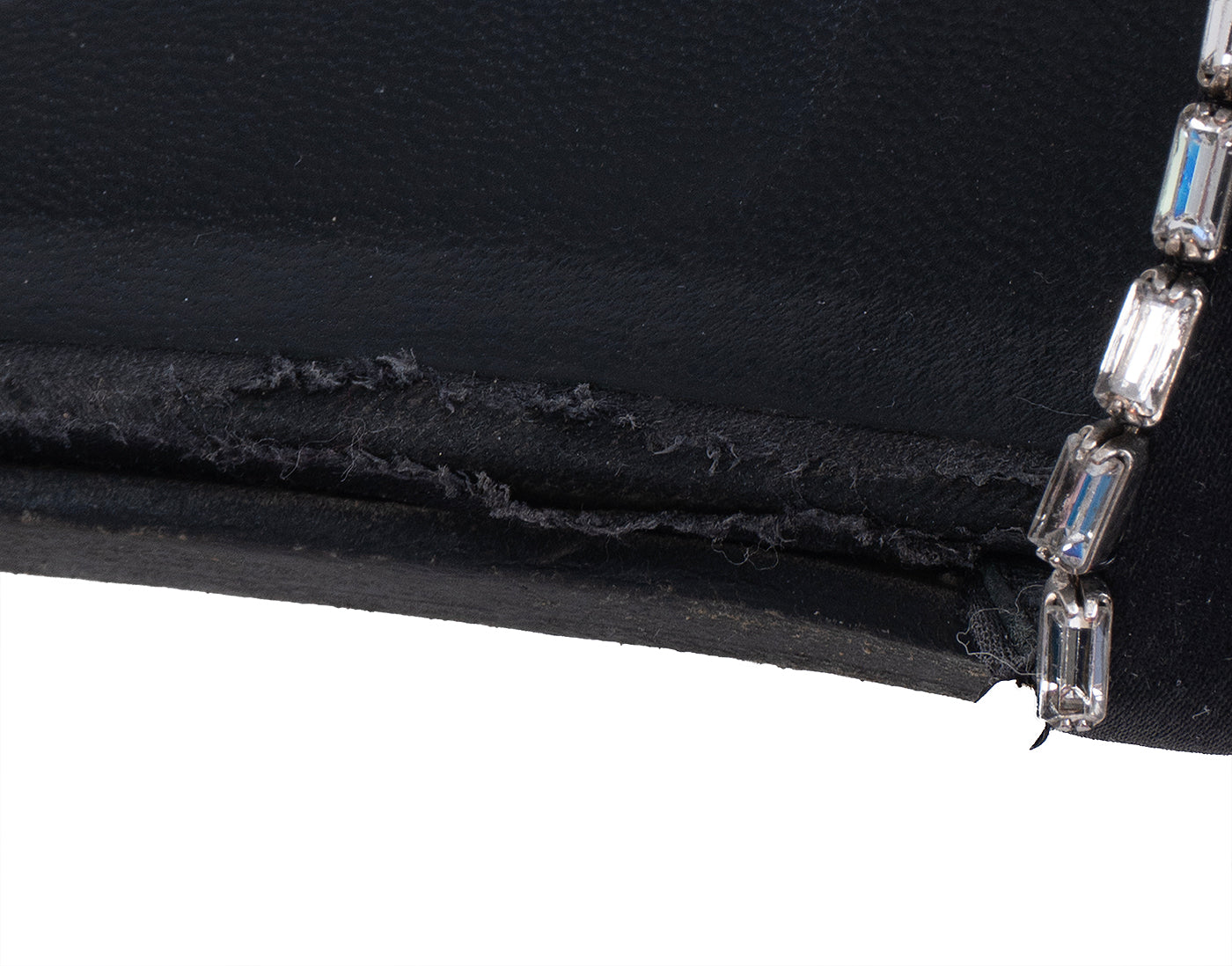 Hermes Black Satin and Crystal Sandals 39