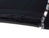 Hermes Black Satin and Crystal Sandals 39