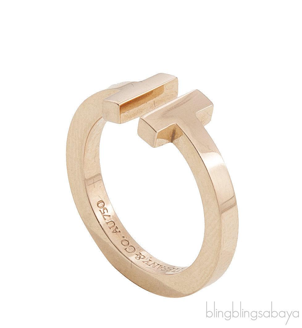 T Square Rose Gold Ring