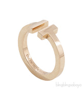 T Square Rose Gold Ring